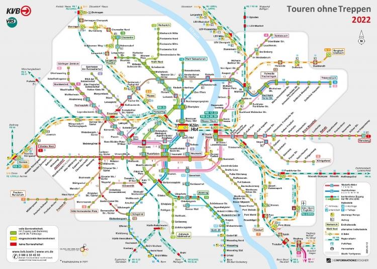 Tours without steps cologne - Network map for persons with reduced mobility