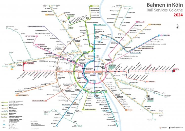 Liniennetzplan 2024 - Bahnen in Köln