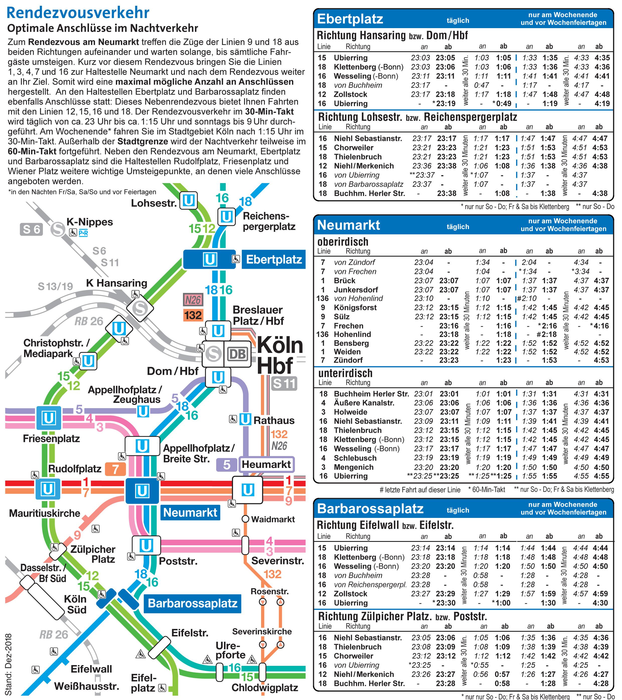 Fahrplan Kölner Verkehrsbetriebe