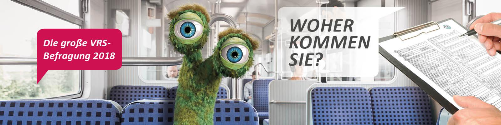 Grner Alien mit groen blauen Augen sitz in einem Zug und wird befragt