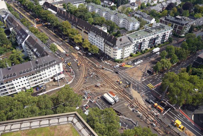 Luftaufnahme der Kereuzung Aachener Straße / Melatengürtel