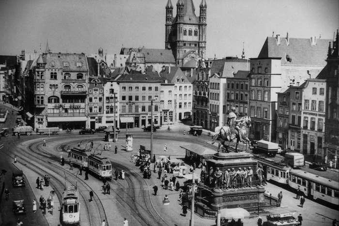 Blick auf die Gleisschleife am Heumarkt Mitte der 1920er Jahre